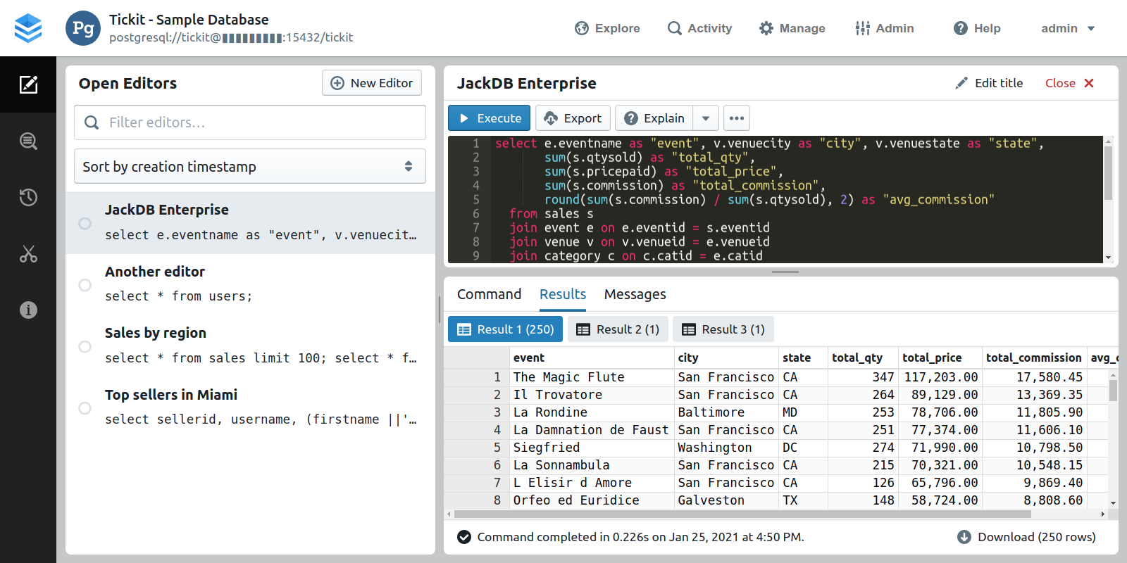 JackDB Enterprise - A database management platform and SQL editor for teams